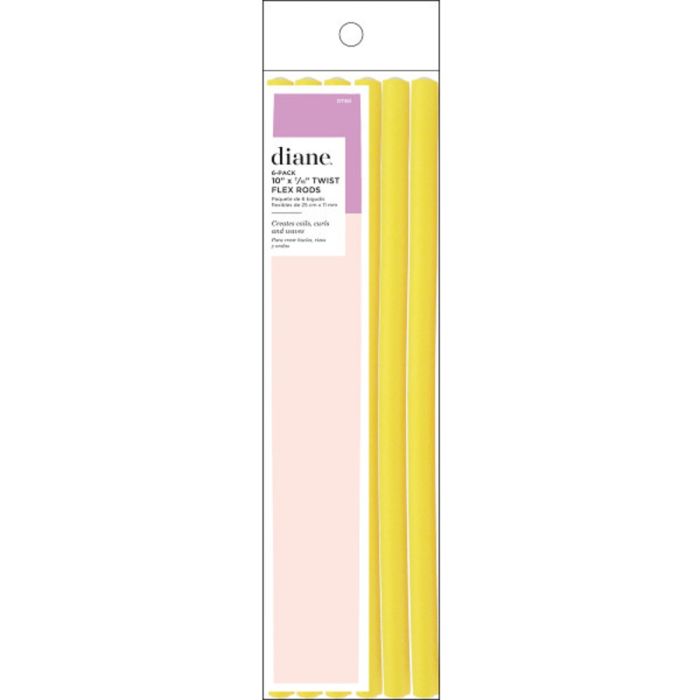 Diane Twist Flex Rods (10" x 7/16") Yellow - 6 Pack #DT60