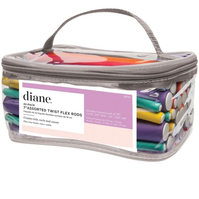 Diane Assorted Twist Flex Rods 7" - 42 Pack #DTV1  