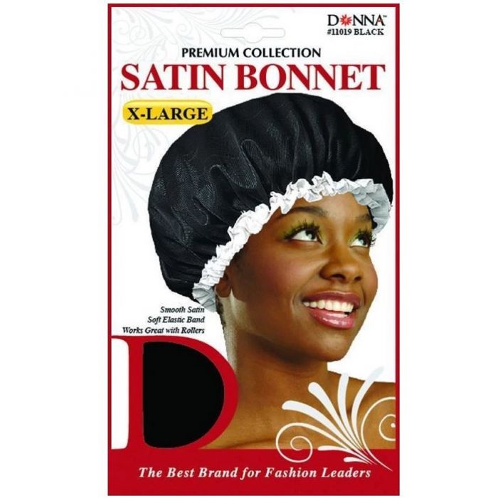Donna Premium Collection Satin Bonnet X-Large - Black #11019