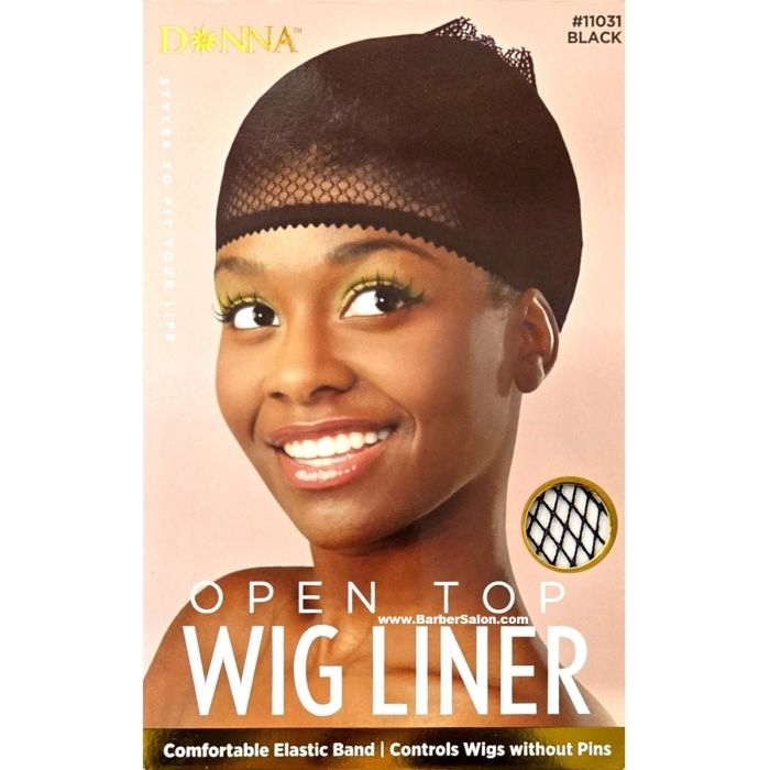 Donna Open Top Wig Liner - Black #11031