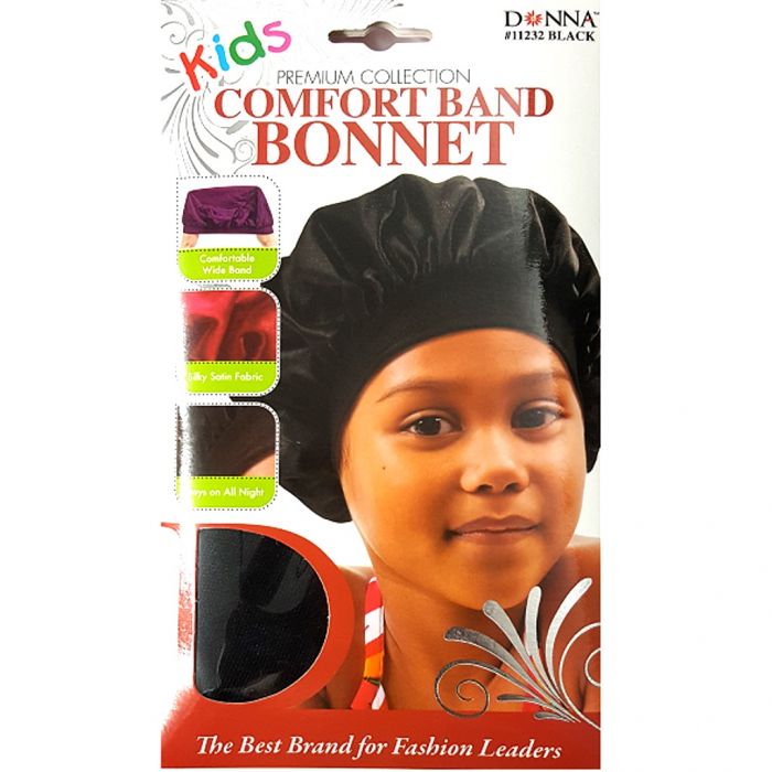 Donna Premium Collection Kids Comfort Band Bonnet - Black #11232