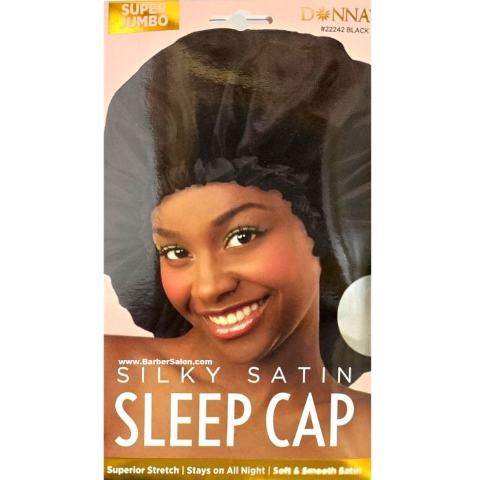 Donna Premium Collection Satin Sleep Cap Super Jumbo - Black #22242