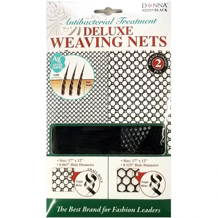 Donna Antibacterial Treatment Deluxe Weaving Nets 2 Pcs - Black #22315