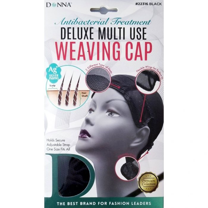 Donna Antibacterial Treatment Deluxe Multi Use Weaving Cap - Black #22316