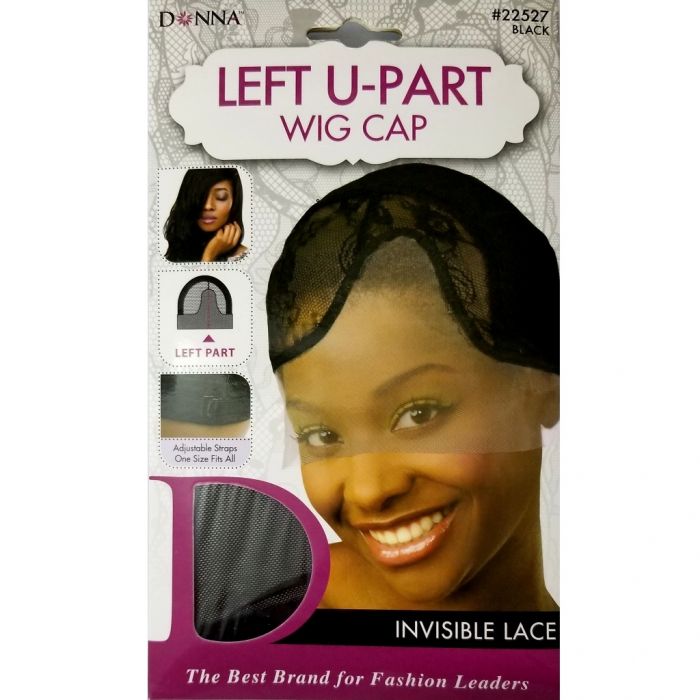 Donna Left U-Part Wig Cap Invisible Lace - Black #22527