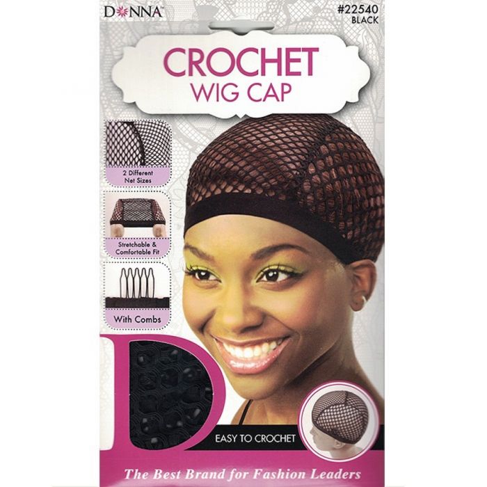 Donna Crochet Wig Cap 2 Different Hole Net - Black #22540