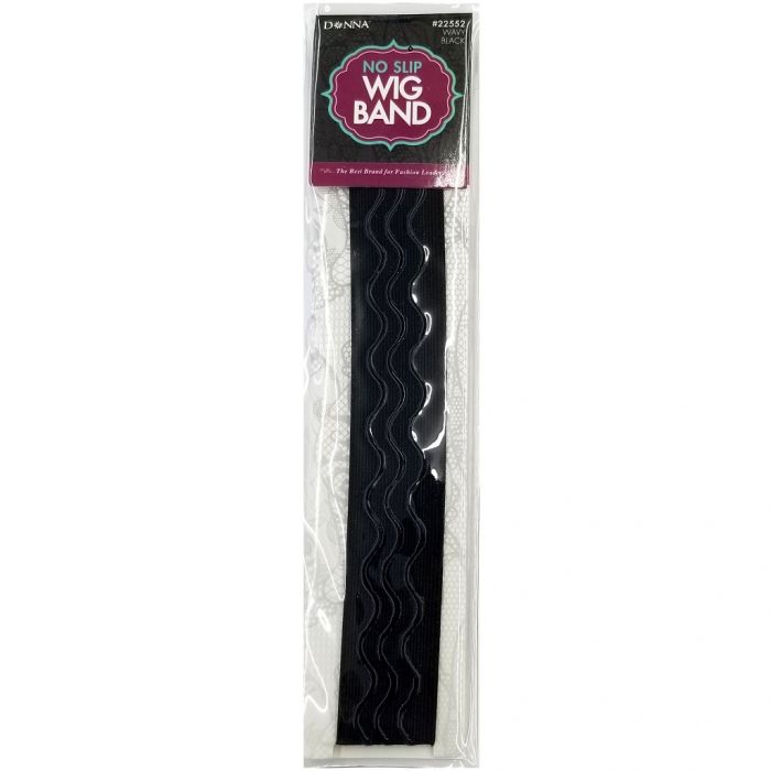 Donna No Slip Wig Band - Wavy Black #22552