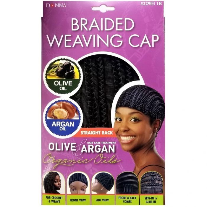 Donna Braided Weaving Cap Straight Back #22903 1B