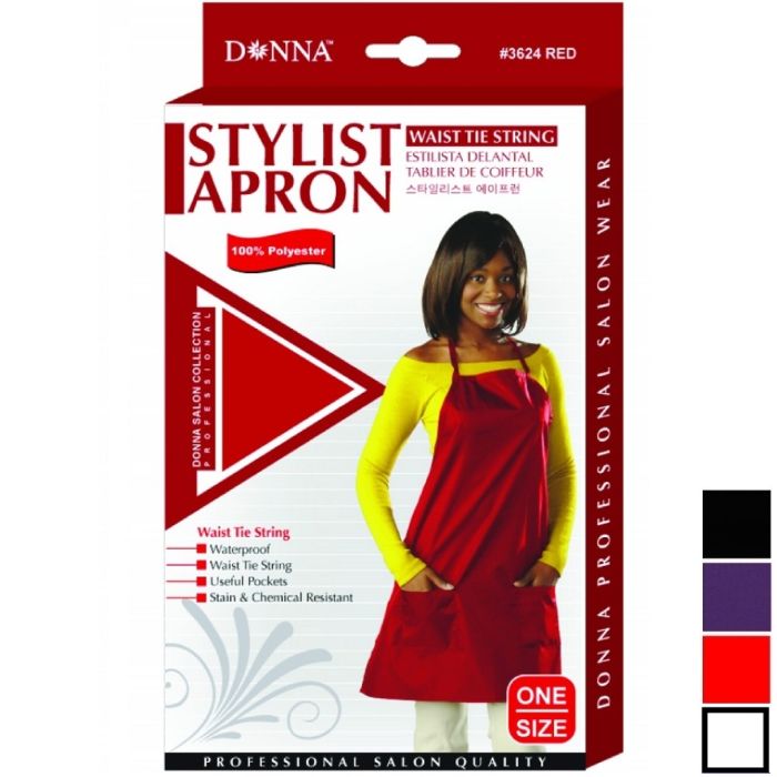 Donna Stylist Apron Waist Tie String - Black, White, Purple, Red