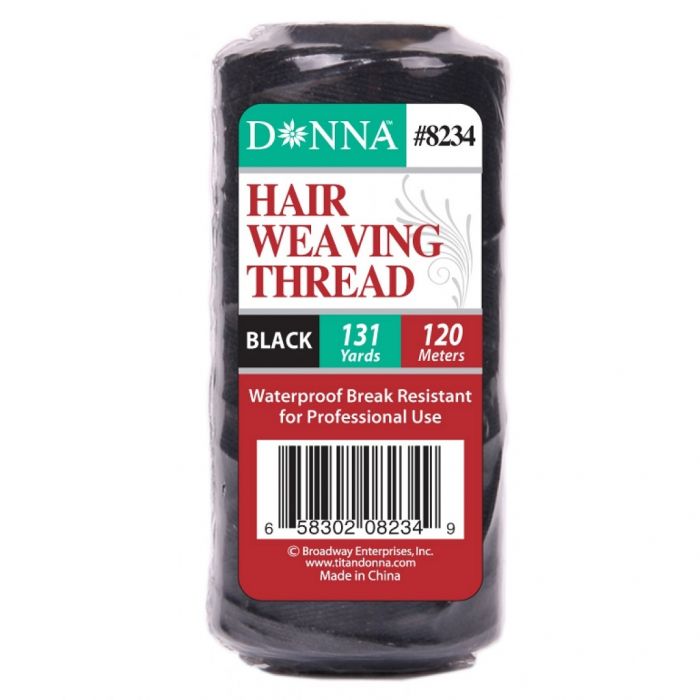 Donna Hair Weaving Thread Black - 131 Yards #8234