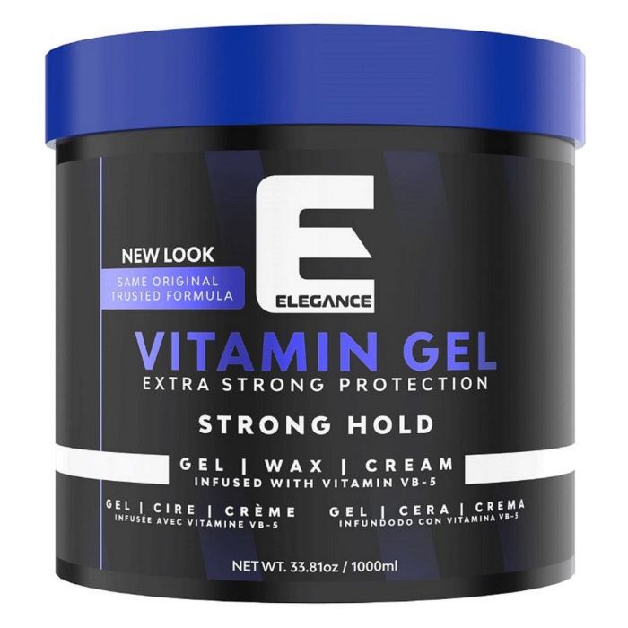 Elegance Vitamin Extra Strong Protection Hair Gel - Strong Hold 33.81 oz