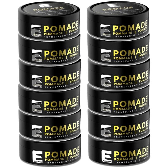 Elegance Transparent Pomade - Super Strong Hold Wax 4.73 oz [12 Pack]