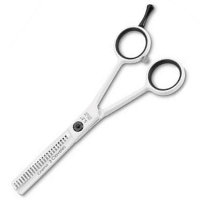 3 Claveles Cinema Es 28 Hairdressing Thinning Scissors + Claw Tweezer 5.5" - White #19135