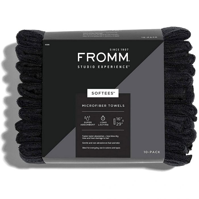 Fromm Studio Experience Softees Microfiber Towels - Black 10 Pack #45006