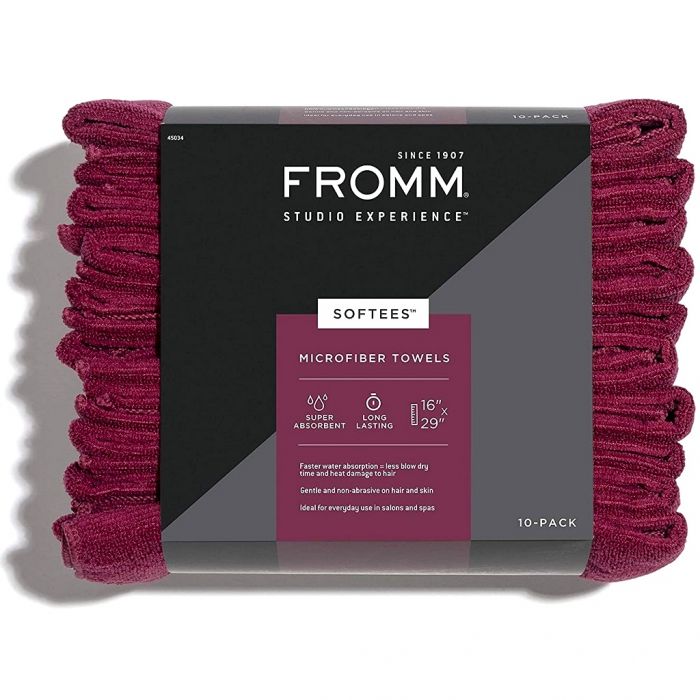 Fromm Studio Experience Softees Microfiber Towels - Cranberry 10 Pack #45034