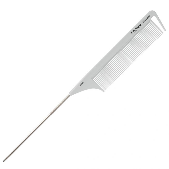 Fromm Style Artistry Proglide Pin Tail Comb White - 9" #F3025