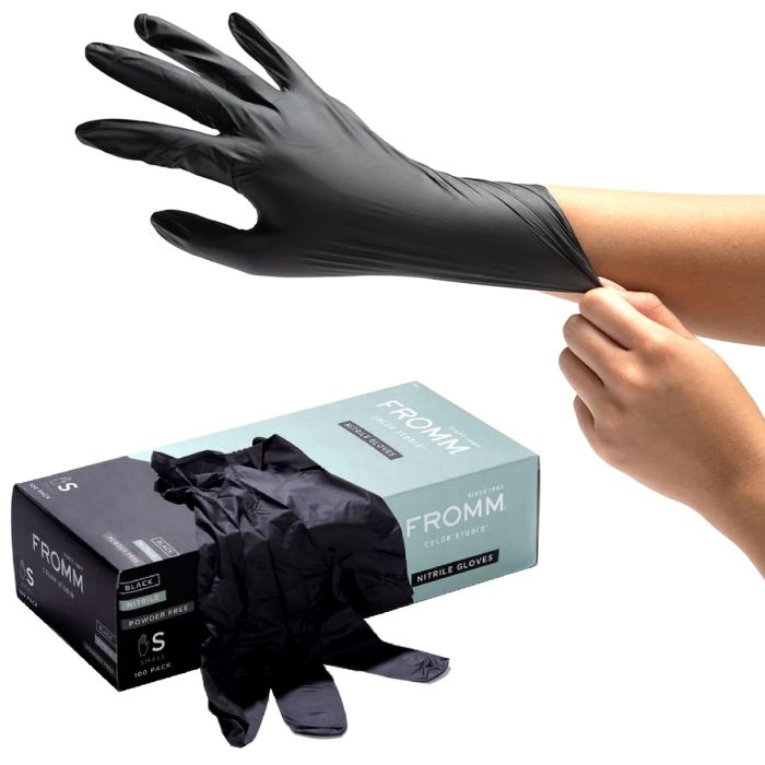 Fromm Color Studio Black Nitrile Gloves 100 Pcs [S to L Available]