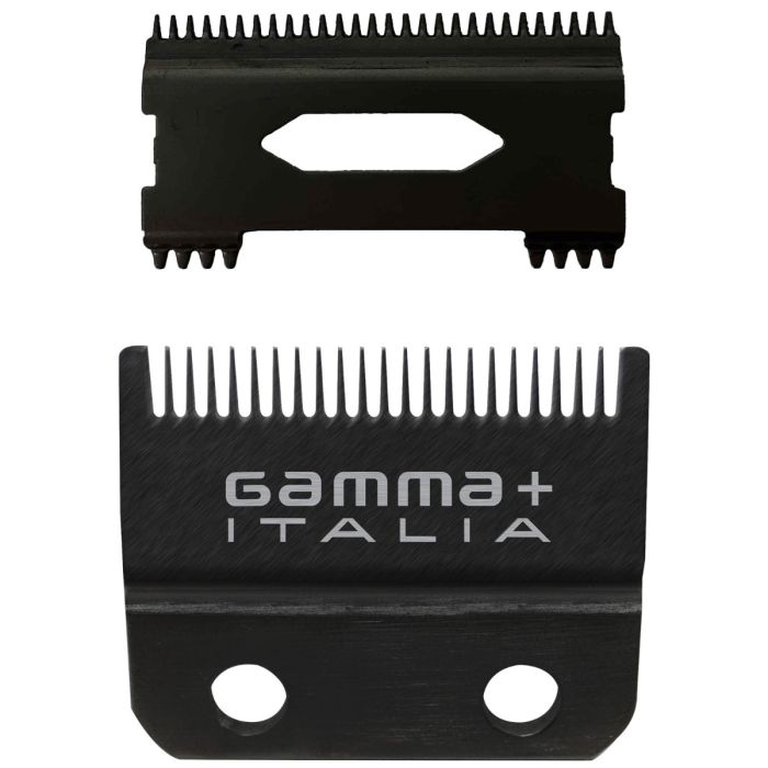 Gamma+ Replacement Fixed Gold Titanium Fade Hair Clipper Blade with Gold Titanium Slim Deep Tooth Cutter Set #GP521G