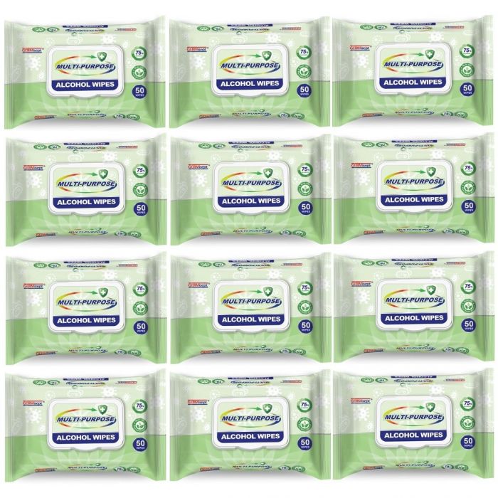 GERMisept Multi-Purpose Alcohol Wipes - 50 Wipes - 12 Pack