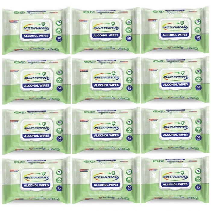 GERMisept Multi-Purpose Alcohol Wipes - 50 Wipes - 12 Pack