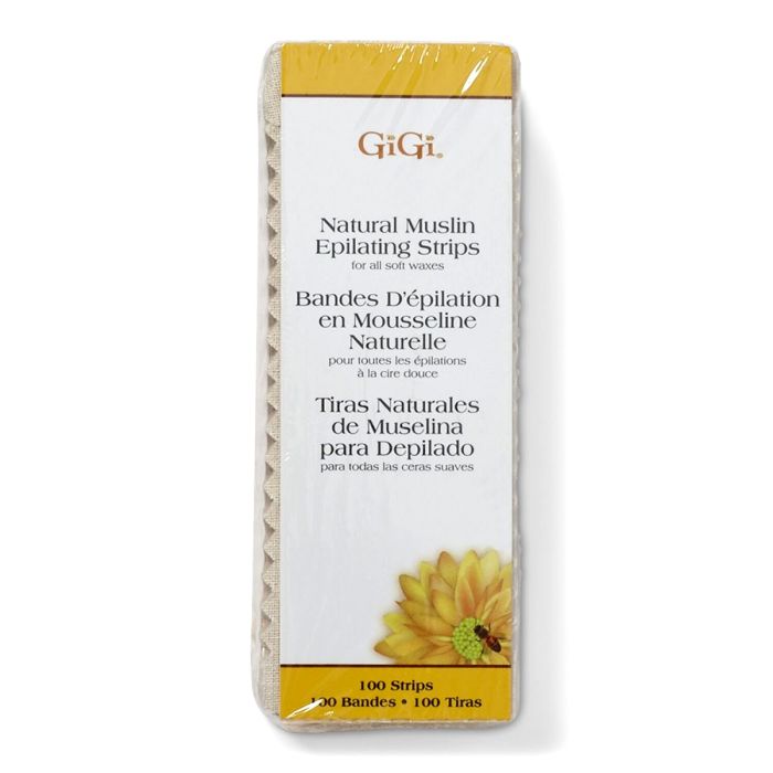 GiGi Natural Muslin Epilating Strips Small (1.75" x 4.5") - 100 Pack #0600