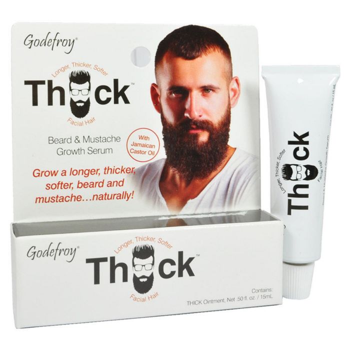 Godefroy Thick Beard & Mustache Growth Serum For Caucasian Hair Types 0.5 oz