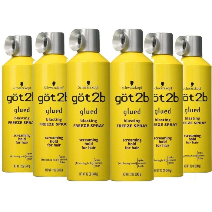got2b Glued Blasting Freeze Spray - Screaming Hold 12 oz [6 Pack]