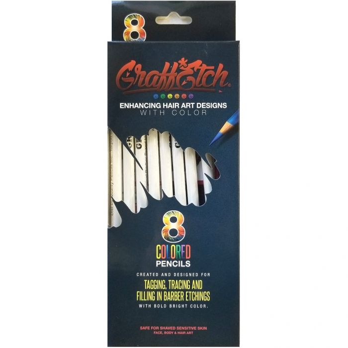 Graffetch Enhancing Hair Art Designs Pencils 8 Pack - White