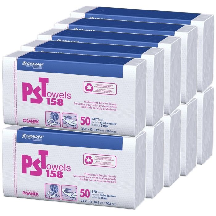 Graham PST Towels 158 - 500 2-Ply Towels #16159 [50 2-Ply Towels x 10 Pack]