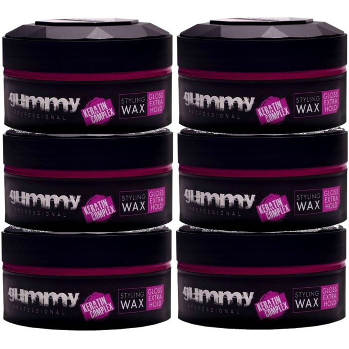 Fonex Gummy Styling Wax - Gloss Extra Hold 5 oz [6 Pack]