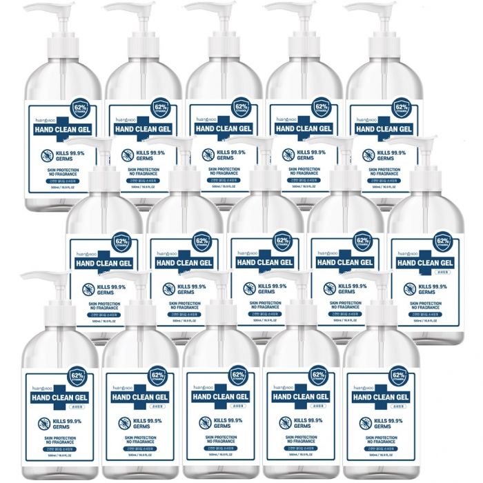 Huangjisoo Hand Clean Gel Hand Sanitizer 16.9 oz - 15 Pack