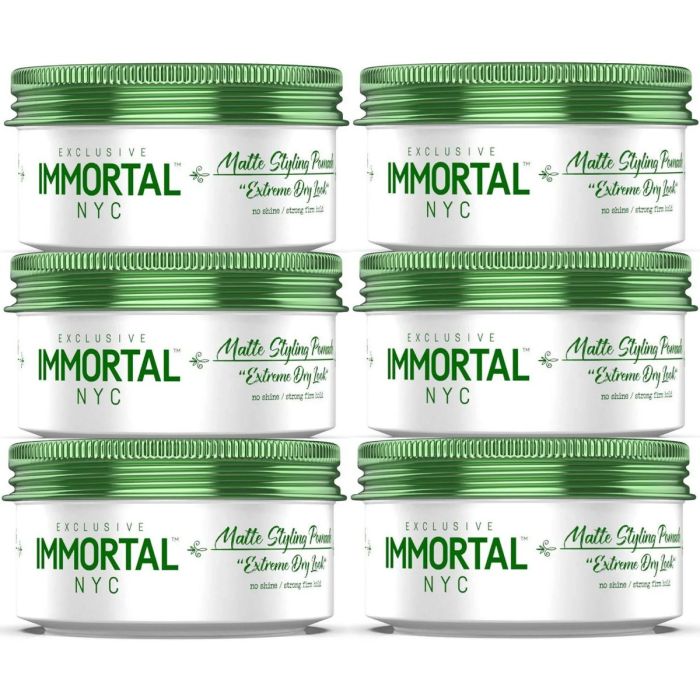 Immortal NYC Exclusive Matte Styling Pomade [Extreme Dry Look] 5.07 oz [6 Pack]