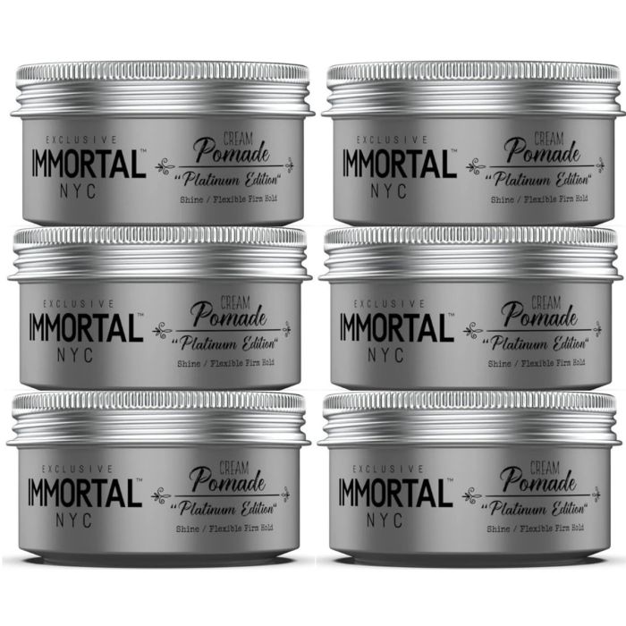 Immortal NYC Exclusive Cream Pomade [Platinum Edition] 5.07 oz [6 Pack]