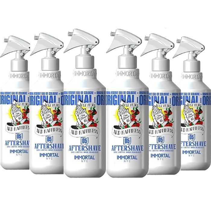 Immortal NYC Love Peace and Happiness Stay Blessed Aftershave 05 16.9 oz [6 Pack]