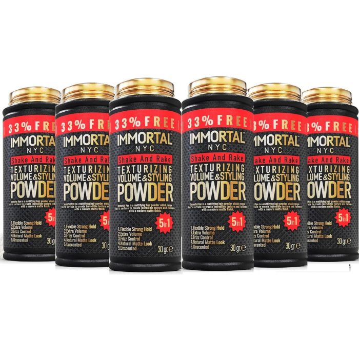 Immortal NYC 5 in 1 Volume and Styling Powder 30g [6 Pack]