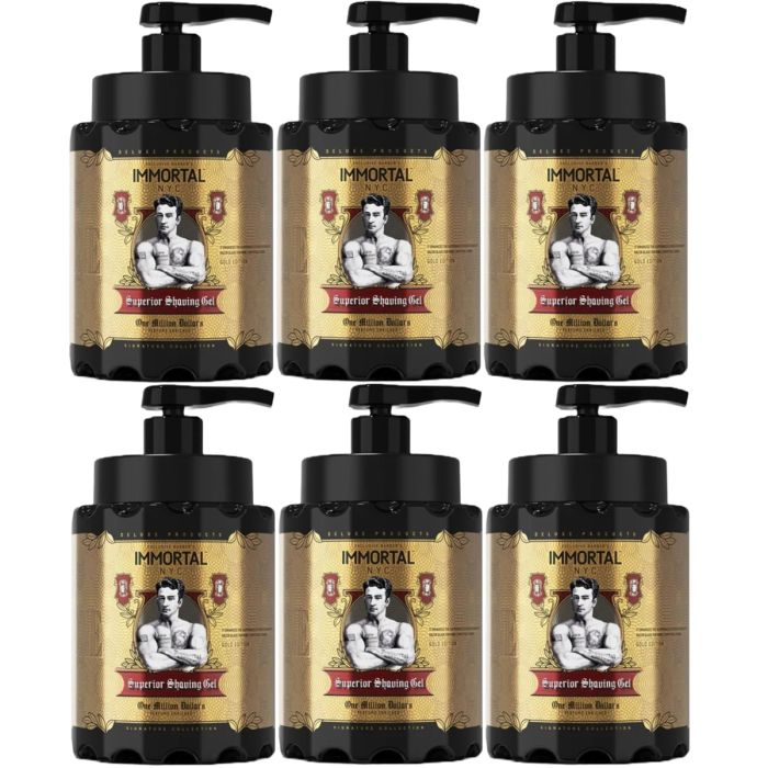 Immortal NYC One Million Dollars Superior Shaving Gel 34 oz [6 Pack]