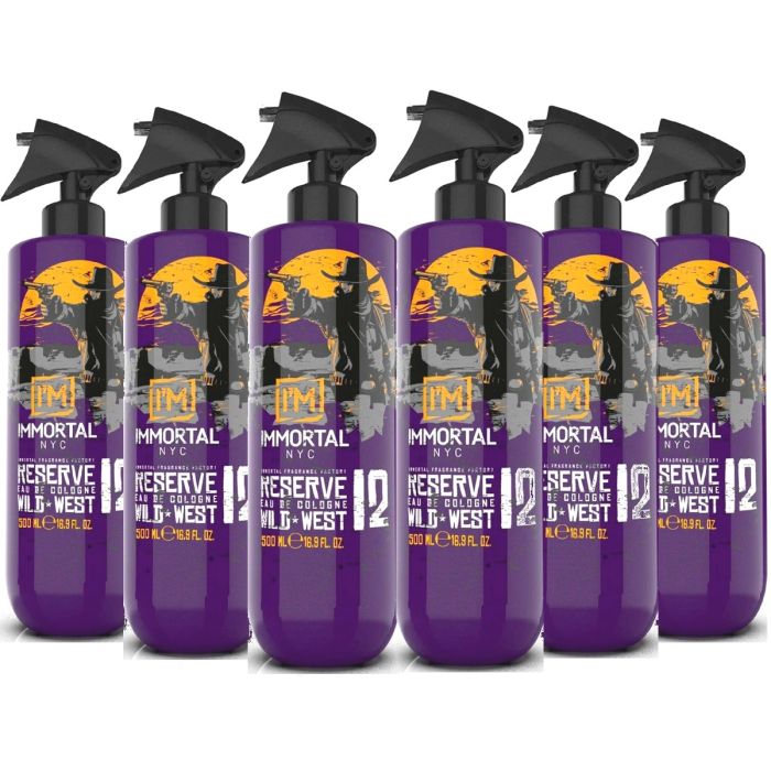 Immortal NYC Wild West Reserve Eau De Cologne 16.9 oz [6 Pack]