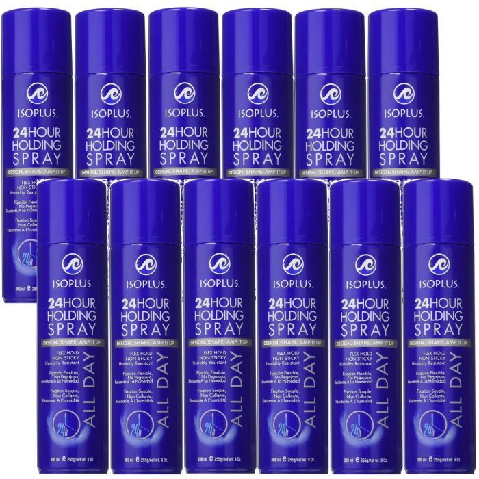 Isoplus 24 Hours Holding Spray - Flex Hold Non Sticky 9 oz [12 Pack]