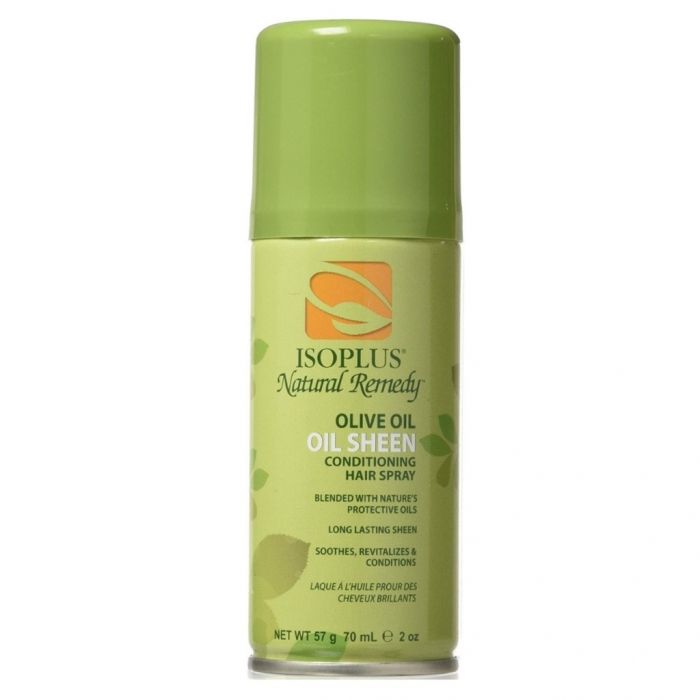 Isoplus Natural Remedy Olive Oil Oil Sheen Conditioning Hair Spray 2 oz