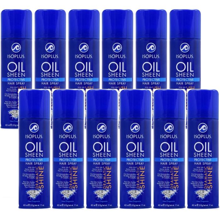Isoplus Oil Sheen Hair Spray 11 oz [12 Pack]