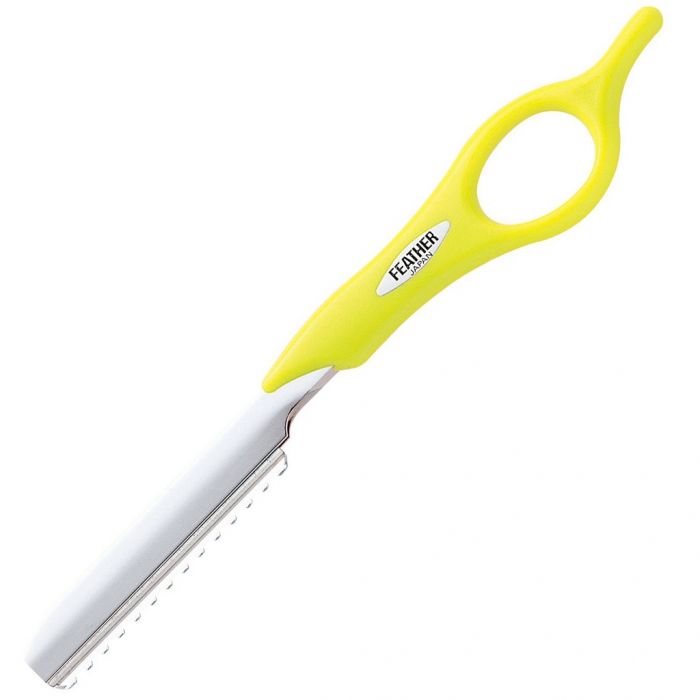 Jatai Feather Detail Styling Razor [Short Handle] - Neon Yellow #SRS-Y