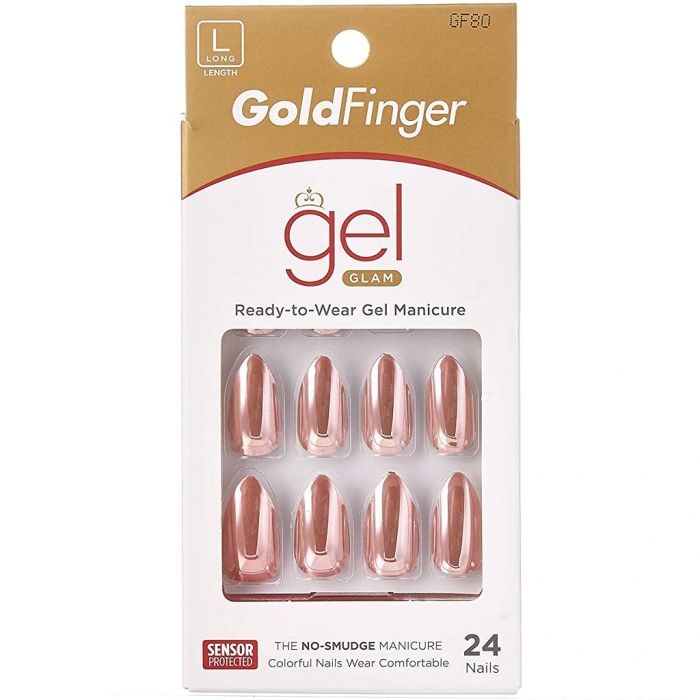 Kiss Gold Finger Gel Glam 24 Nails #GF80