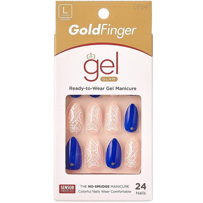 Kiss Gold Finger Gel Glam 24 Nails #GF84