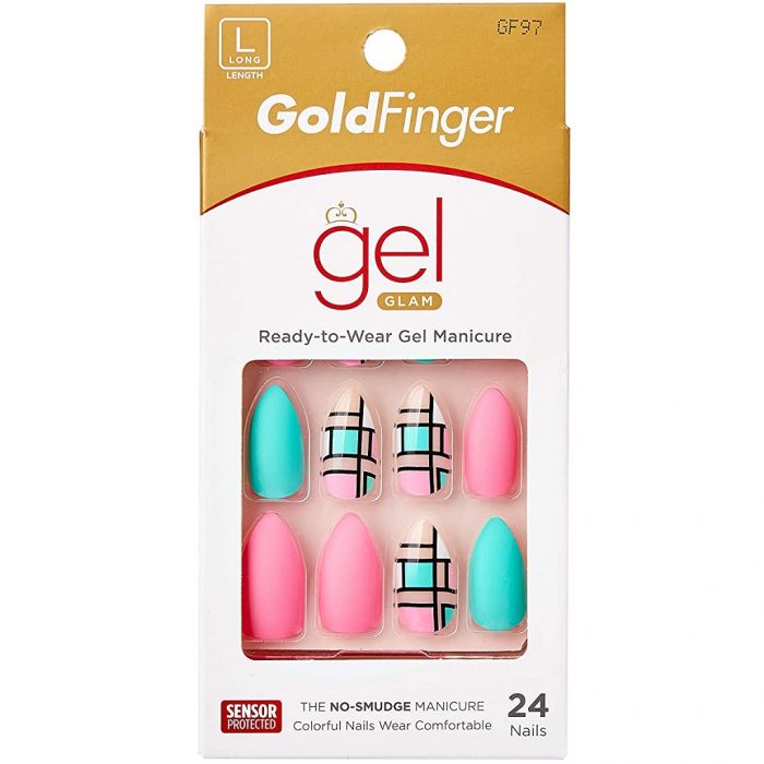 Kiss Gold Finger Gel Glam 24 Nails #GF97