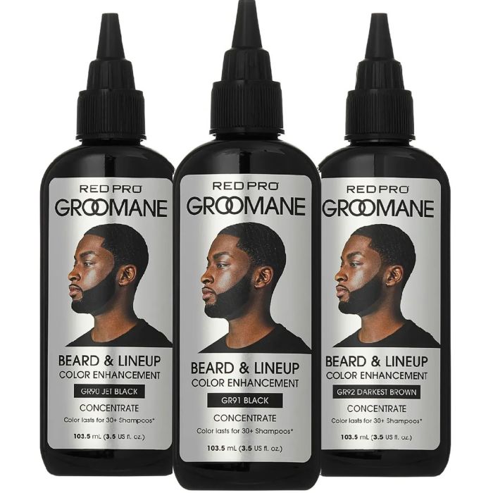 Red Pro GROOMANE Beard & Lined Color Enhancement - For Beard & Hairline 3.5 oz [3 Color Options]