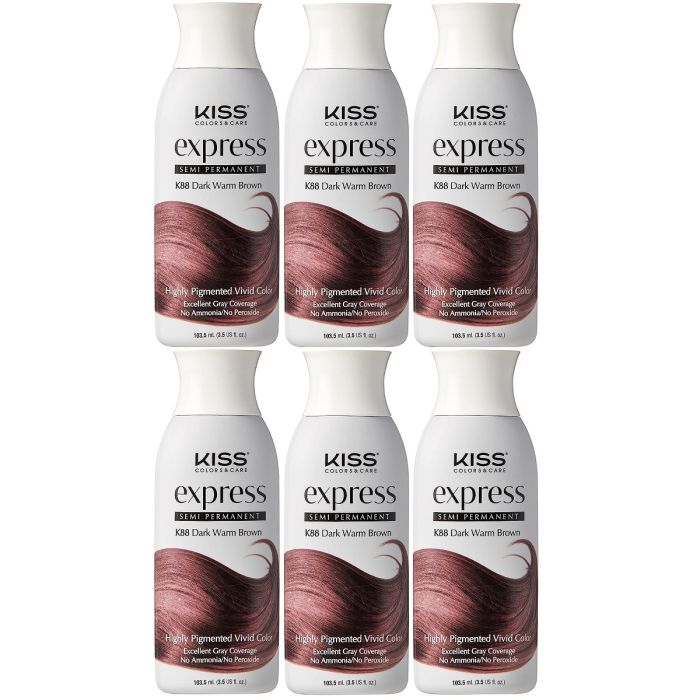 Kiss Express Semi Permanent Hair Color #K99 Jet Black 3.5 oz - 6 Pack