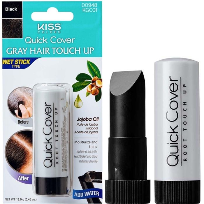 Kiss Colors Quick Cover Gray Hair Touch Up - Wet Stick Type 0.45 oz [2 Color Options]