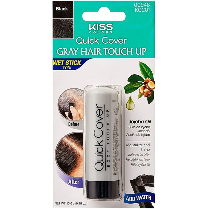 Kiss Colors Quick Cover Gray Hair Touch Up Wet Stick Type 0.45 oz