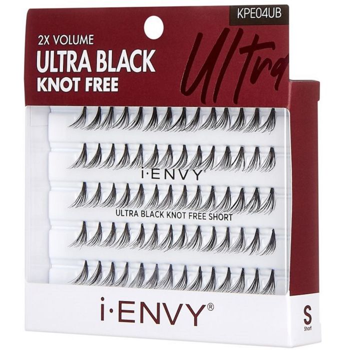 Kiss i-ENVY 2X Volume Knot Free 70 Individual Eyelashes - Ultra Black Knot Free Short #KPE04UB