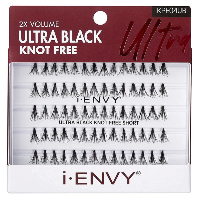 Kiss i-ENVY Premium Individual Eyelashes - 70 Individual Lashes - Ultra Black Knot Free Short #KPE04UB